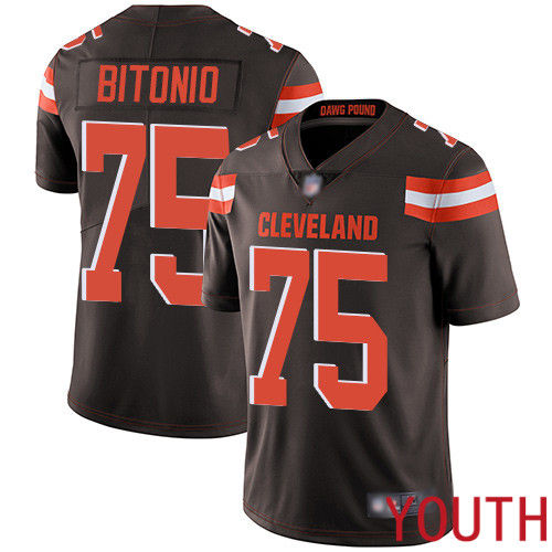 Cleveland Browns Joel Bitonio Youth Brown Limited Jersey 75 NFL Football Home Vapor Untouchable
